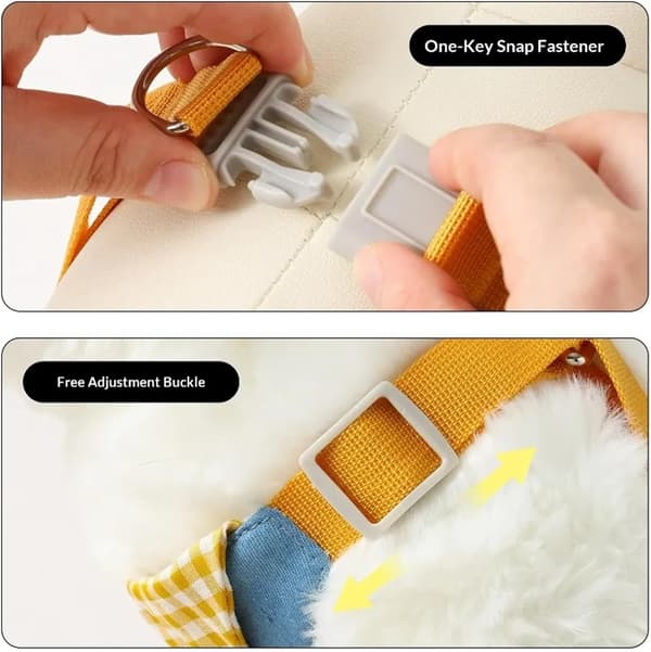 Stilfuldt og robust hundesele-sæt - Justerbar brystrem til kæledyr, blødt og mode til hvalpe og killinger (Pink, M-Bryst 46-58CM) M