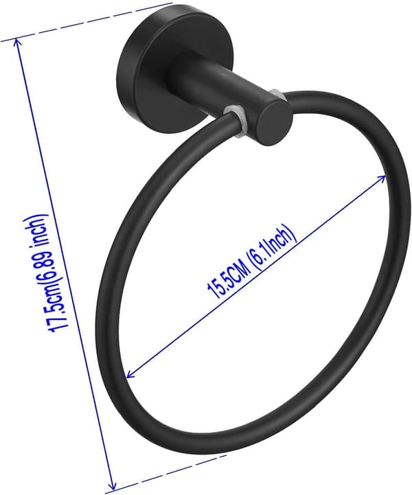 Designad väggmonterad handdukshållare för badrum, kök, sovrum, 15,5 cm