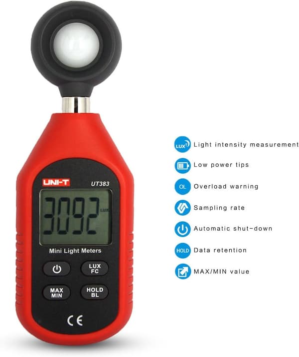 UNI-T UT383 Mini Belysningsindikator Digital Vågmeter Hög Precision Fotometrisk Kraftindikator