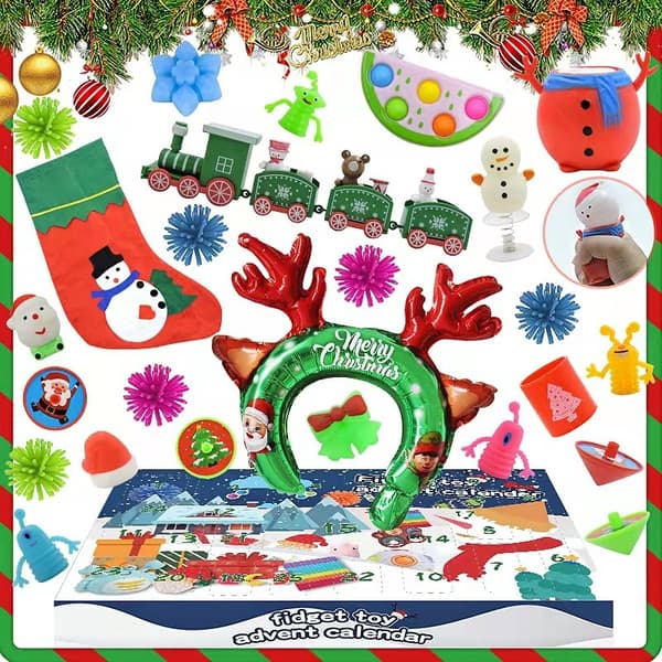 24-delad DIY Handvevad Blindlåda Julkalender Nedräkning Blindlåda Jul Blindlåda Barnkalaspresent Julleksak