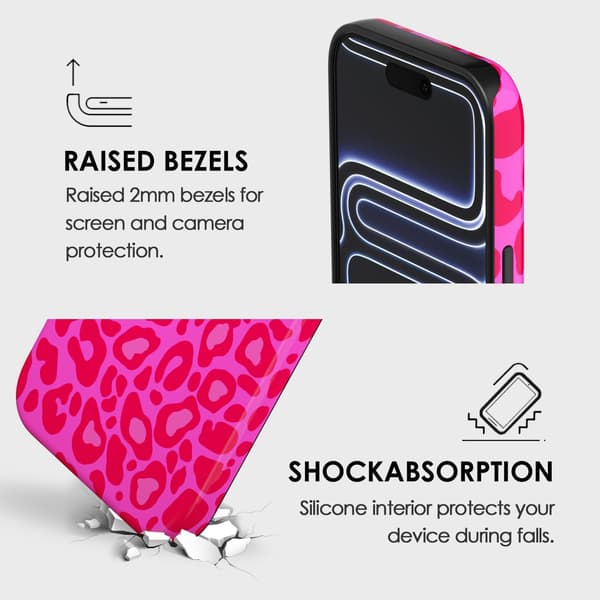 Rosa leopardmønstret telefondeksel til iPhone 18 Pro Max, luksuriøst trendy retro kult dyreprintdesign, estetisk mønster Y2k slankt hardt plastdeksel iPhone 18 Pro Max