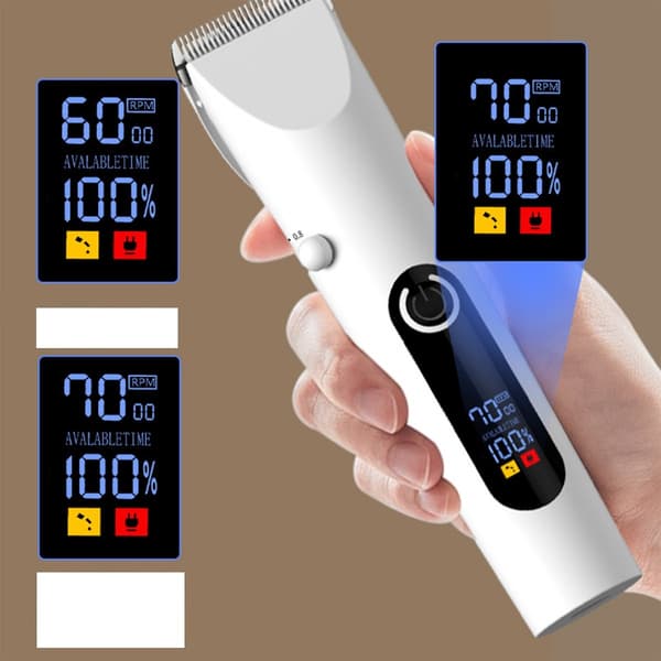 Professionel Trådløs Kæledyrsklipper med Keramisk Klinge og LCD-display til Hunde og Katte