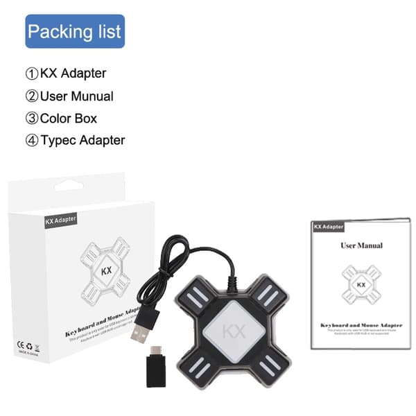 Kabelansluten tangentbords- och musadapter för Nintendo Switch, Xbox One, PS3/4