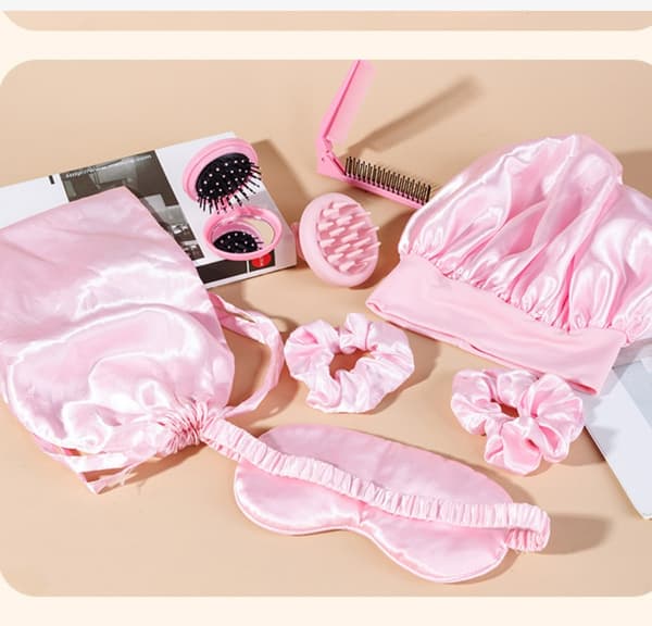 Hårpleiesett Rosa, Bærbart og Komplett 8-pakning