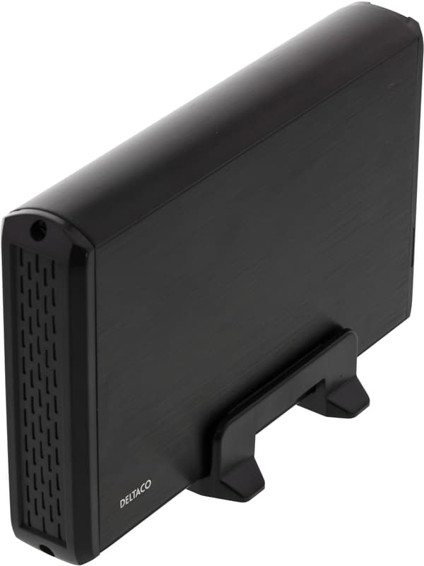 Eksternt kabinett for 1x 3,5\" SATA harddisk, USB 5 Gb/s, svart