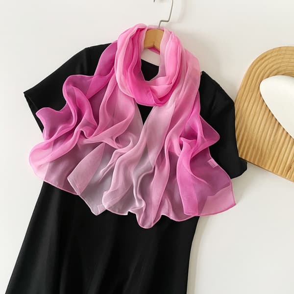 Shimmer Sjal: Elegant perle chiffon skjerf Rosa Pink
