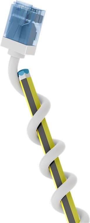 Ultraflexibel patchkabel CAT 6A, smal, U/UTP, vit