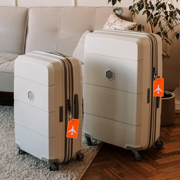 Sæt med 5 silikone bagagemærker til håndtasker, skoletasker, kufferter og instrumenter (orange)