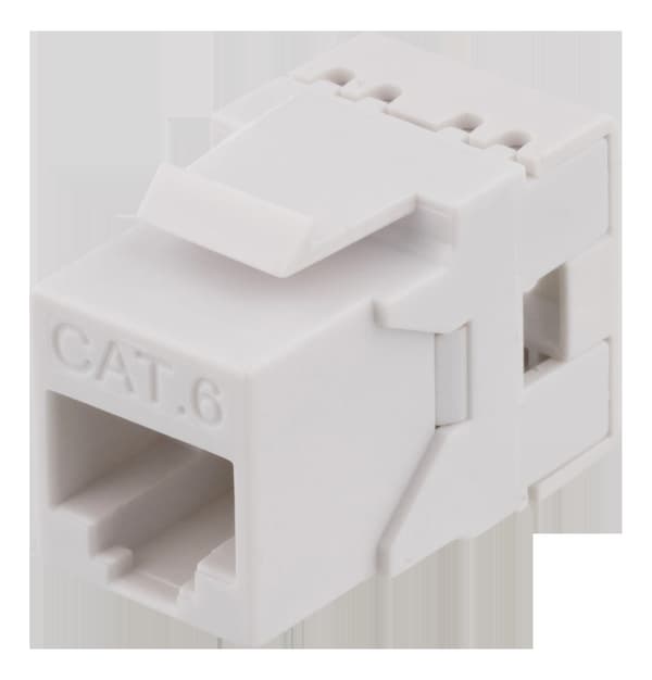 Cat6 Keystone-uttag, LSA/110-terminering, plast, 180, vit