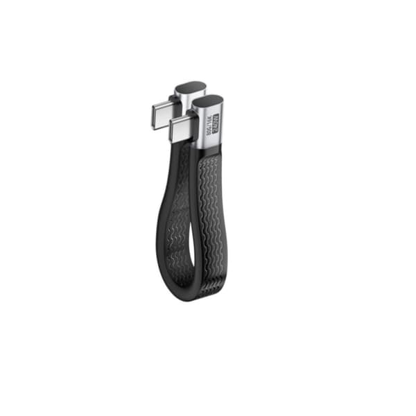 USB4.0 fullfunksjons USB-C til USB-C-kabel med vinklede kontakter på begge sider, 240W lading, 40Gbps data, TPE, 13cm