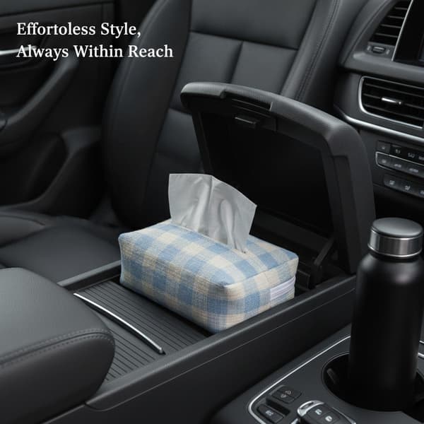 Bilens konsolvävnadslåda, polyestertygorganisatör för mittförvaringsfack, passar standardfack (1 st, blå, 19cm×14cm×8cm) blue
