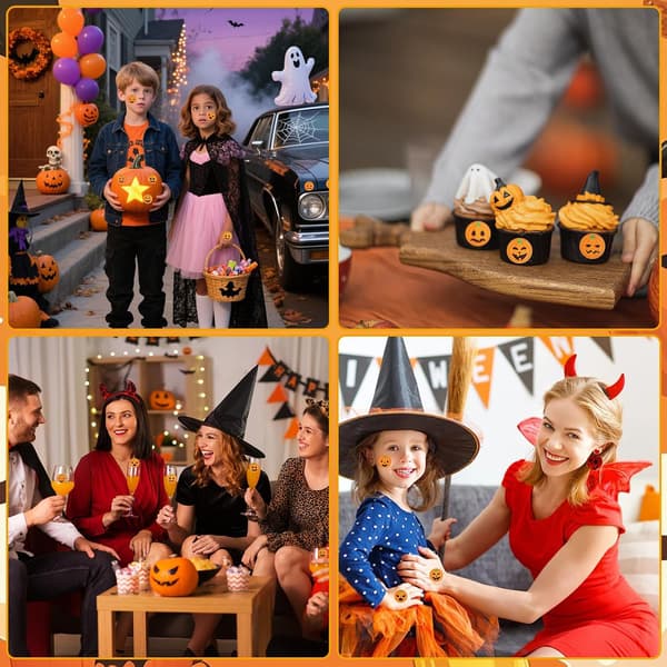 1000 kpl Halloween-kurpitsatarroja, Halloween-tarra