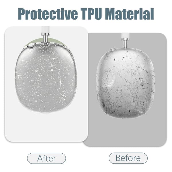 Glittrigt transparent TPU-fodral för AirPods Max