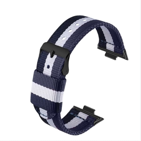 Tyylikäs nailonranneke Huawei Fit 3/4/4 Pro -kelloon White + Blue