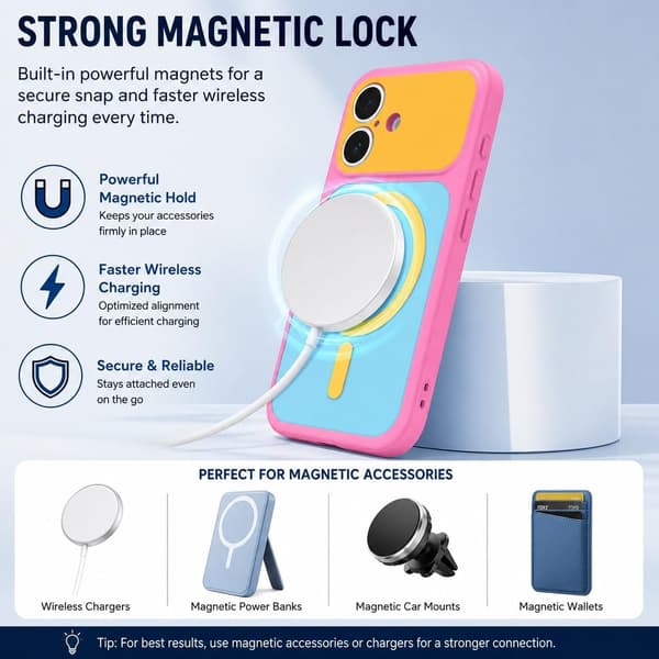 iPhone 17 Magnetisk deksel i kontrastfarger, blå iphone17