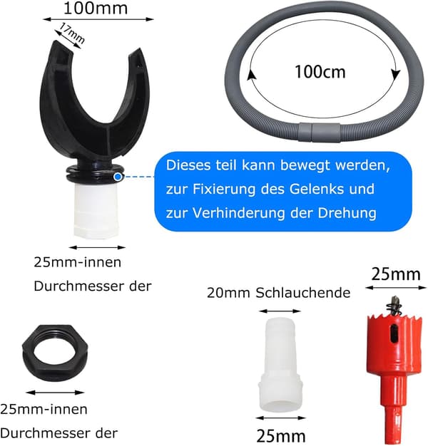 Regnvattenuppsamlare, Regnvattenuppsamlingskit, PVC-kopplingar, Stuprörsuppsamlare (100 mm)