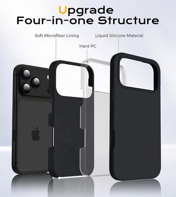 iPhone 18 Pro Cover, Flydende Silikoneetui, Sort iPhone18PRO