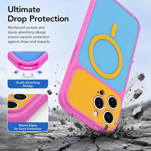 iPhone 16 Pro Magnetisk Cover Kontrast Slikfarve, Blå iPhone16PRO