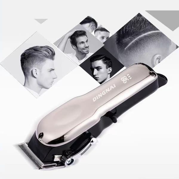 Professionel Hårklipper med Keramisk Klinge & Styling Kit - LED Display, Stille, Genopladelig