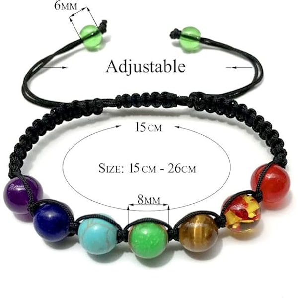 Reiki sten diffuserarmband för yoga, balansering och healing, lyckoamulett