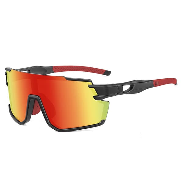 Sporty solbriller sandhvit ramme Rød Red
