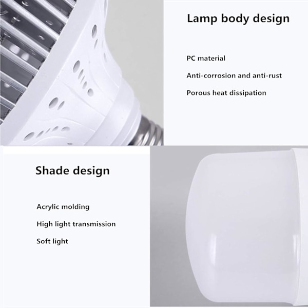E27/E40 800W Industriella LED-lampor, Neutralvit 6500K, AC 85-265V, (E40, 80W)