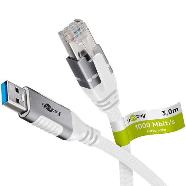 Ethernetkabel USB-A 3.0 til RJ45, 3 m