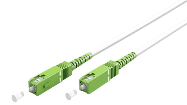 Fiberoptisk kabel (FTTH), Singlemode (OS2) Hvit, hvit (Simplex), 20 m