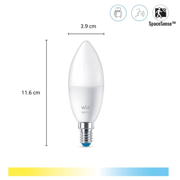 WiFi Smart LED E14 Krone 40W Varm-kald hvit 470 lm 3-pakning Vit
