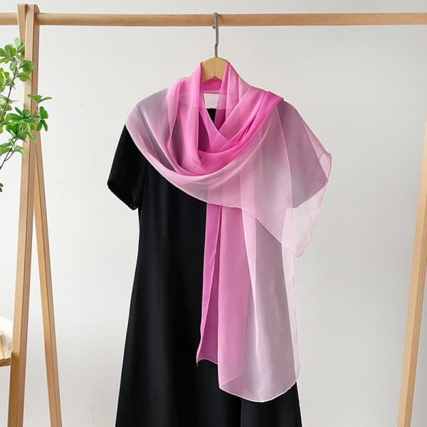 Shimmer Sjal: Elegant perle chiffon skjerf Rosa Pink