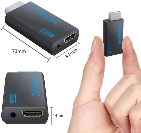 HDMI-adapter kompatibel med Nintendo Wii - Fuld HD 1080p Sort Black