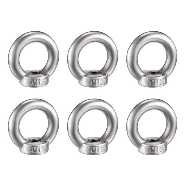 Pieces M12 Lyftögla Mutter Rostfritt Stål Metrisk Ringmutter Hona Ringformad Hårdvara Fästelement, Silver