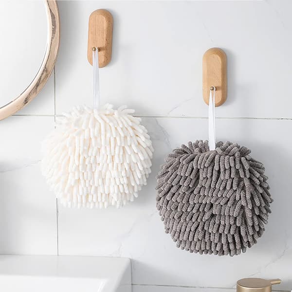 Sæt med 2 bløde og absorberende badeværelses- og køkkenhåndklæder, fluffy badehåndklæder (hvid + grå)
