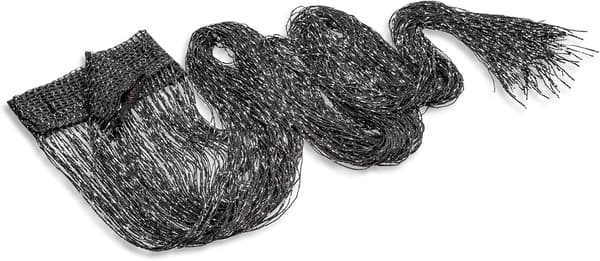 Stringgardin 100 x 200 cm Vægpanel Vindue Dør Rum Frynser, ideel til stringdøre, myggenet, rumdeler (Sort)