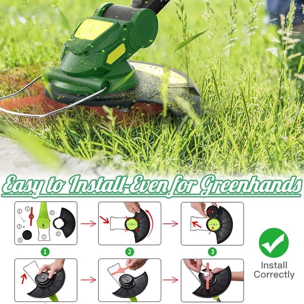 50 plastgressklipperblader, 135 mm erstatningsblader for trådløse gressklippere, tilbehør