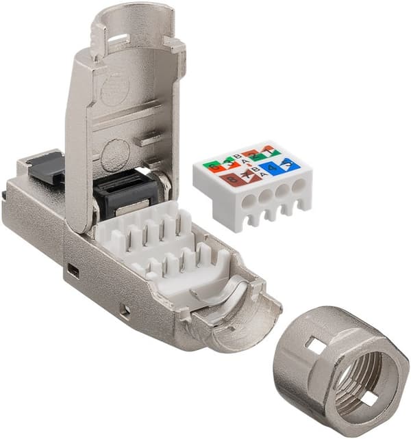 CAT 8.1, STP-skärmad RJ45-kontakt för verktygsfri montering