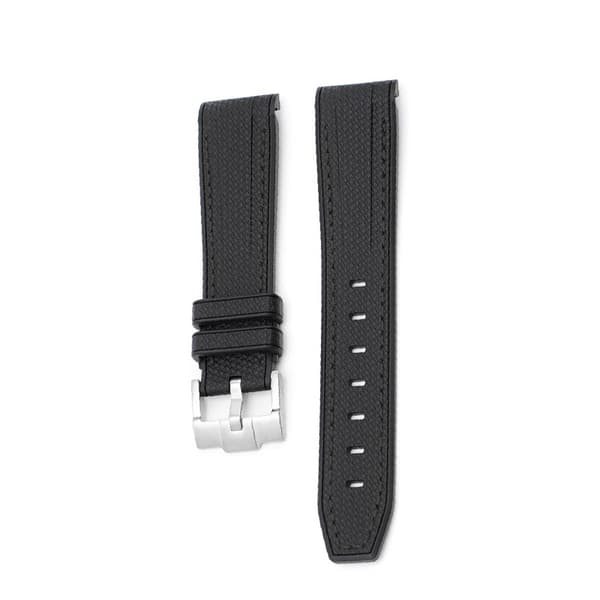 20 mm gummiklockarmband för Omega x Swatch Svart