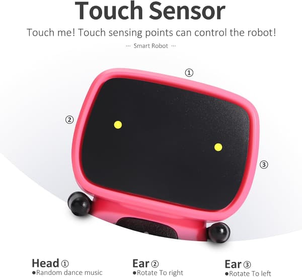 Interaktive Smarte Robotleker, Intelligente Robotleker for Barn, Jenter & Gutter Robotleker 3 År og Eldre, Stemmestyrt pink