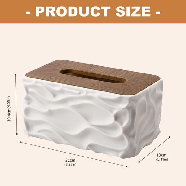 Træfinish Tissueholder med Krop og Bølget Detalje Multifunktionel Tissue Dispenser til Ethvert Interiør Badeværelsesdispenser (Grå) gray