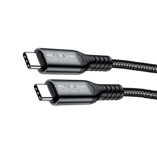 USB4 datakabel USB-C til USB-C, 40 Gbps, 240W PD, DP1.4 8K@60Hz, nylonflettet, kompatibel med Thunderbolt 4/3 og USB 3.2/3.0 Sort 3 m Sort 3 m Black