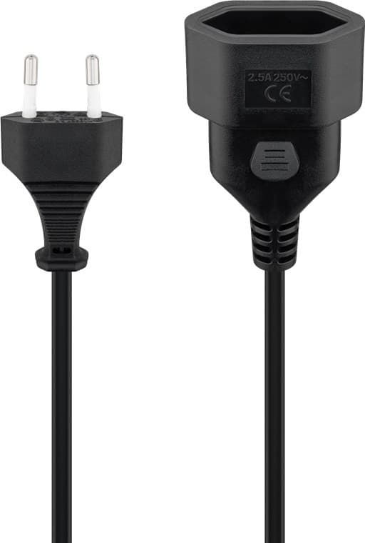 Jatkojohto Europlug, 5 m, musta