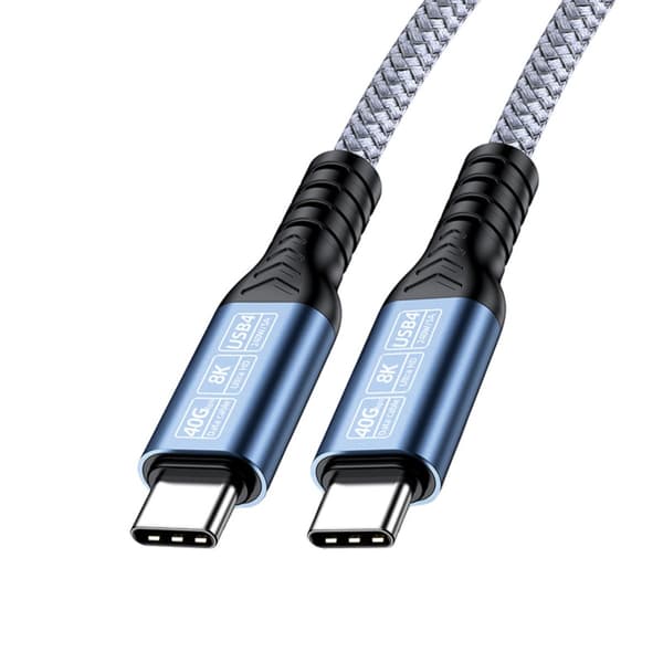 USB4 datakabel USB-C til USB-C, 40 Gbps, 240W PD, DP1.4 8K@60Hz, nylonflettet, kompatibel med Thunderbolt 4/3 og USB 3.2/3.0 Grå 1.5 M Grå 1.5 M Gray