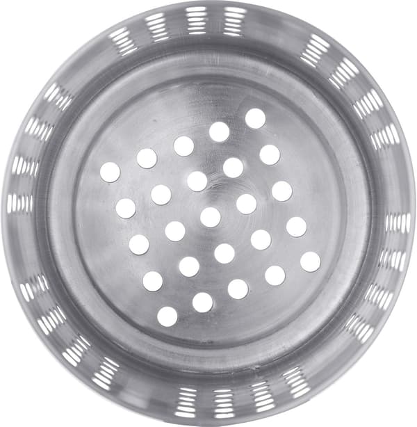 Bestikholder/redskabsdræner, rund, diameter: 10 cm, højde: 13 cm, rustfrit stål, sølv