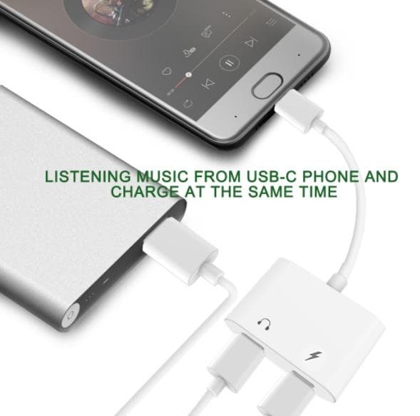 USB-C-adapter for hodetelefoner og lader