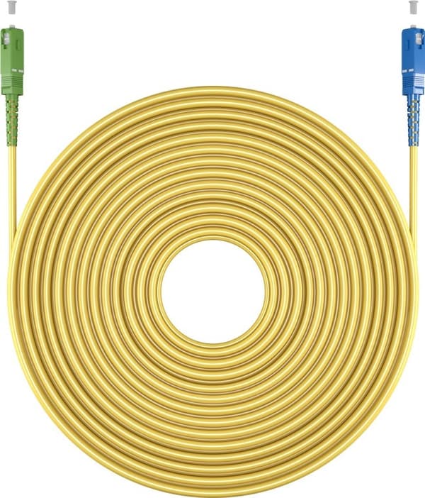 Fiberoptisk kabel (FTTH), Singlemode (OS2) Gul, gul (Simplex), 5 m