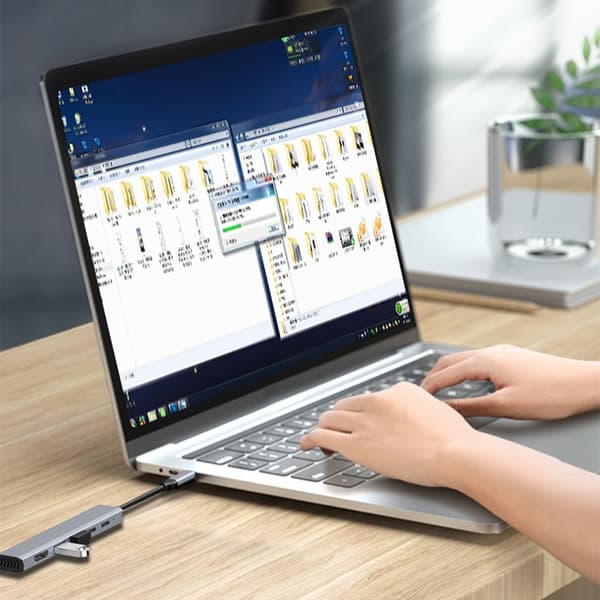 5-i-1 USB-C til HDMI-hub 4K med USB-C data og 100W PD-lading, kompatibel med Macbook/Huawei/Apple
