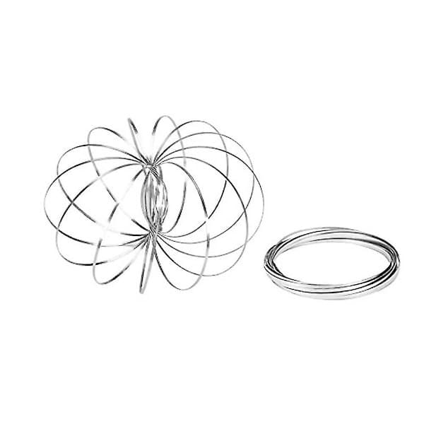 3D Magic Toy Arm Slinky Toroflux Flippy Flux Flow Rings Spinner Dynamiskt Armband, Silver