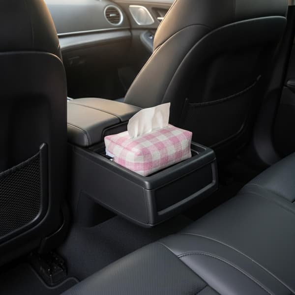 Bilens konsolvävnadslåda, polyestertygorganisatör för mittförvaringsfack, passar standardfack (1 st, rosa, 19 cm × 14 cm × 8 cm) pink