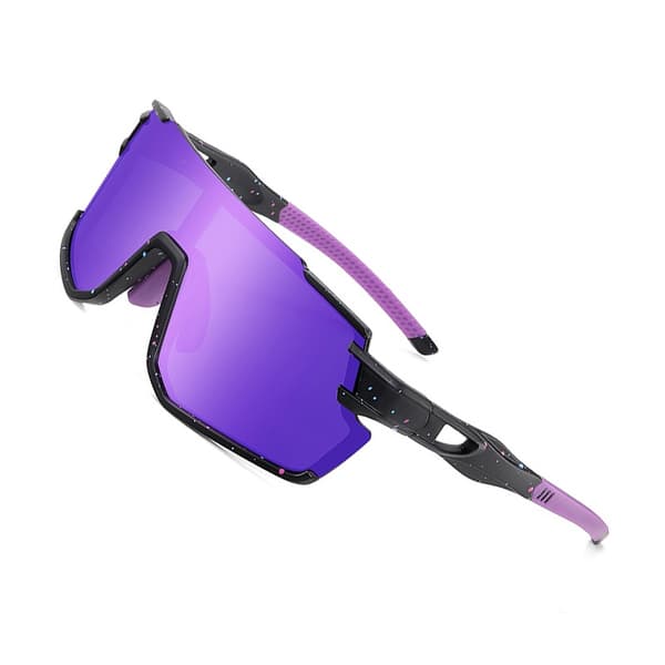 Sporty solbriller sandhvit ramme Lilla Purple