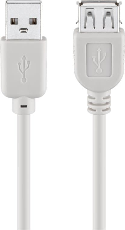 USB-A forlængerkabel, 0,3 m, grå